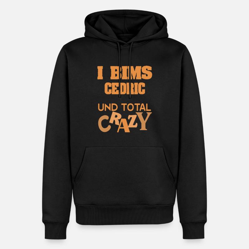 Crazy Cedric - Männer Premium Bio Hoodie - Schwarz