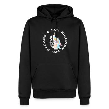 Unicorn and Badass Unicorn Gift Birthday - Men’s Premium Organic Hoodie - black - Front - Nico (187cm)