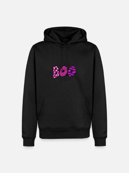 Halloween Boo Spinnennetz - Männer Premium Bio Hoodie - Schwarz