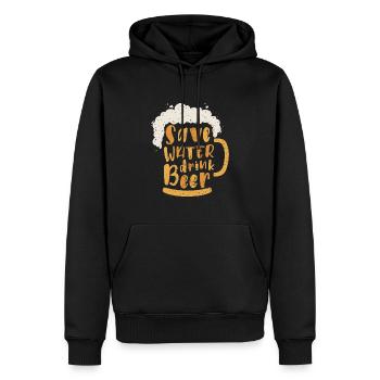 Spare Wasser Trinke Bier - Männer Premium Bio Hoodie - Schwarz - Vorne - Nico (187cm)