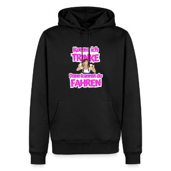 Komm ich trinke dann kannst du fahren - Männer Premium Bio Hoodie - Schwarz - Vorne - Nico (187cm)