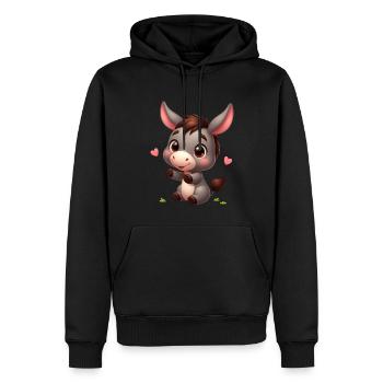 Esel 4 - Männer Premium Bio Hoodie - Schwarz - Vorne - Nico (187cm)