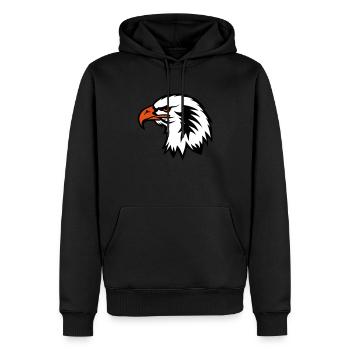 aigle tete eagle dessin face cartoon 702 - Sweat à capuche Premium bio Homme - noir - Devant - Nico (187cm)