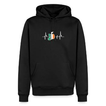 Herzschlag Design Irische Flagge Irland - Männer Premium Bio Hoodie - Schwarz - Vorne - Nico (187cm)