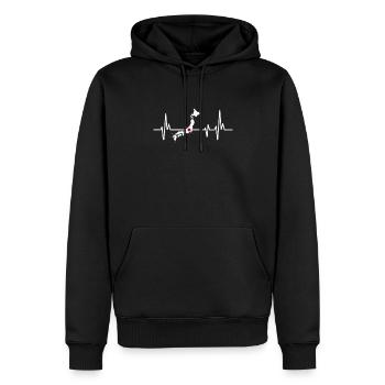 Herzschlag Design Japanische Flagge Japan - Männer Premium Bio Hoodie - Schwarz - Vorne - Nico (187cm)