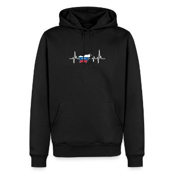 Heartbeat Design Drapeau slovène Slovénie - Sweat à capuche Premium bio Homme - noir - Devant - Nico (187cm)