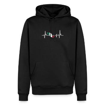 Herzschlag Design Mexikanische Flagge Mexiko - Männer Premium Bio Hoodie - Schwarz - Vorne - Nico (187cm)