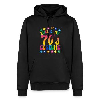This is my 70s Costume Halloween 70er Party Disco - Männer Premium Bio Hoodie - Schwarz - Vorne - Nico (187cm)