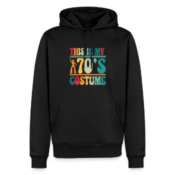 This is my 70s Costume Halloween 70er Party Disco - Männer Premium Bio Hoodie - Schwarz - Vorne - Nico (187cm)