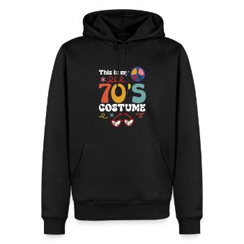 This is my 70s Costume Halloween 70er Party Disco - Männer Premium Bio Hoodie - Schwarz - Vorne - Nico (187cm)