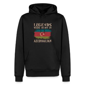 Vintage -Design Aserbaidschan Flagge - Männer Premium Bio Hoodie - Schwarz - Vorne - Nico (187cm)