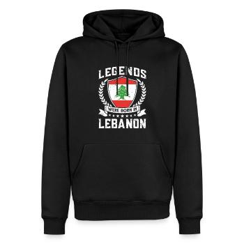 Vintage Design Libanesische Flagge Libanon - Männer Premium Bio Hoodie - Schwarz - Vorne - Nico (187cm)