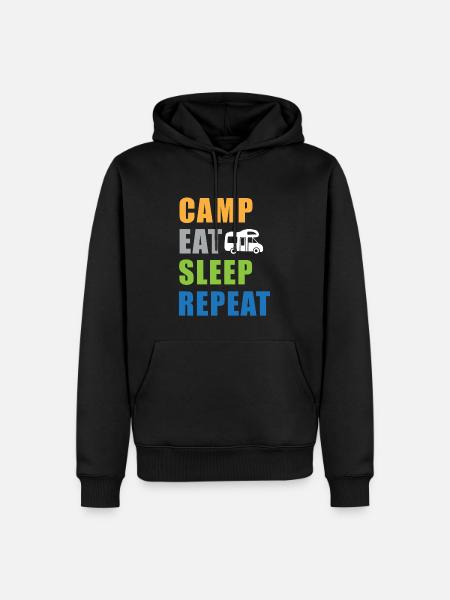 Camp Eat Sleep Repeat Wohnmobil in Farbe - Herre Premium økologisk hoodie - sort