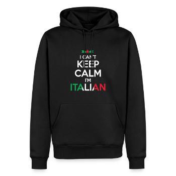 Ich kann nicht ruhig bleiben Ich bin Italiener - Männer Premium Bio Hoodie - Schwarz - Vorne - Nico (187cm)
