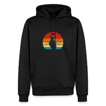 K-Pop Herz Hand Symbol K-Drama Koreanischer Pop - Männer Premium Bio Hoodie - Schwarz - Vorne - Nico (187cm)