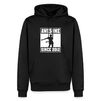 Vintage Zahnseide 10. Jahre alt 10 Geburtstag Junge Mädchen - Männer Premium Bio Hoodie - Schwarz - Vorne - Nico (187cm)