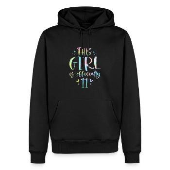 Cette fille a officiellement 11 ans onze ans 11ème - Sweat à capuche Premium bio Homme - noir - Devant - Nico (187cm)