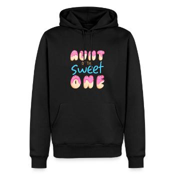 Tante de Sweet One Première fête d’anniversaire assortie - Sweat à capuche Premium bio Homme - noir - Devant - Nico (187cm)