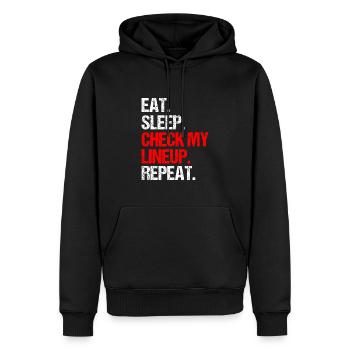 Mangez Sleep Vérifiez mon line-up Repeat, Fantasy Football - Sweat à capuche Premium bio Homme - noir - Devant - Nico (187cm)