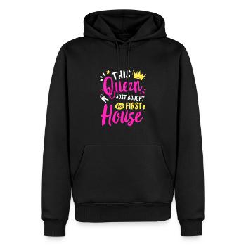 Nouveau propriétaire 2023 Fille de pendaison de crémaillère pour une nouvelle maison - Sweat à capuche Premium bio Homme - noir - Devant - Nico (187cm)