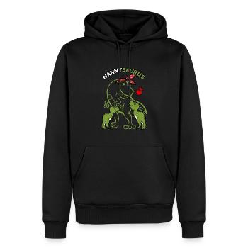 Nannysaurus Nanny 2 Enfants Dinosaure Fête des mères - Sweat à capuche Premium bio Homme - noir - Devant - Nico (187cm)