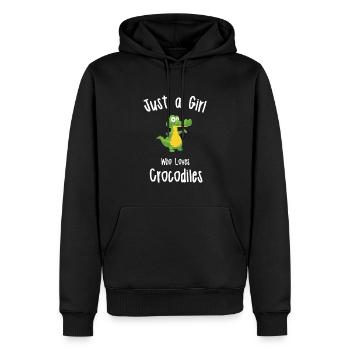 Crocodile pour les filles | Crocodile féminin - Sweat à capuche Premium bio Homme - noir - Devant - Nico (187cm)