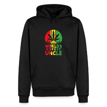Worlds Dopest Onkel Rasta Jamaikanisches Gras Cannabi - Männer Premium Bio Hoodie - Schwarz - Vorne - Nico (187cm)