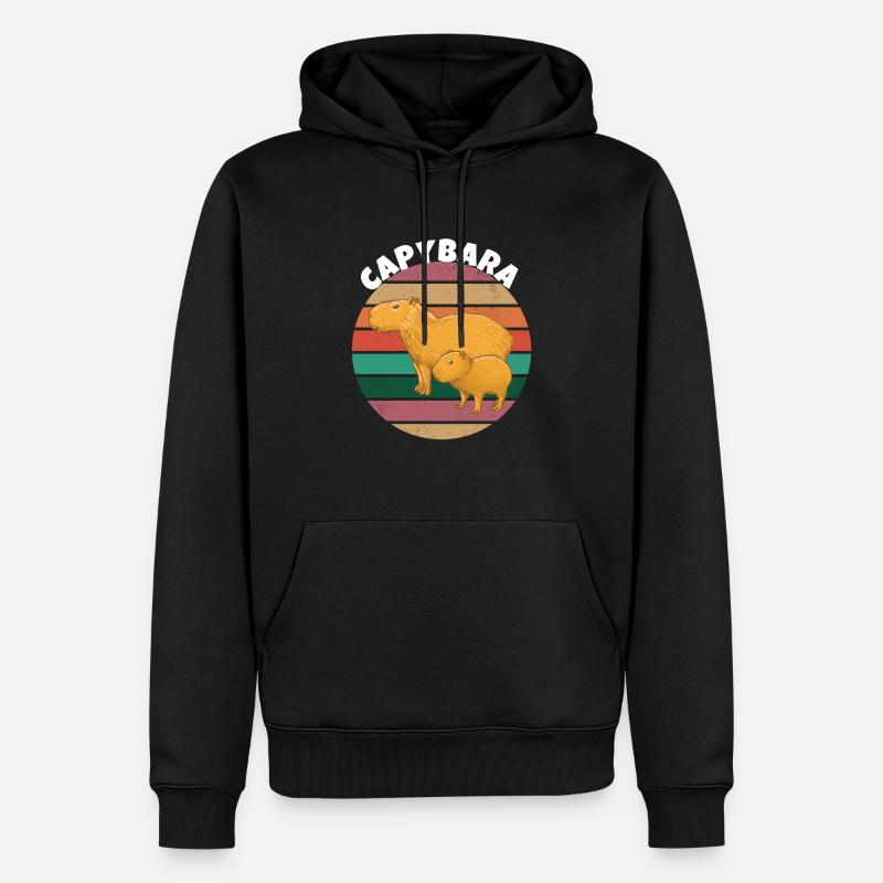 Famille Capybara - Sweat à capuche Premium bio Homme - noir