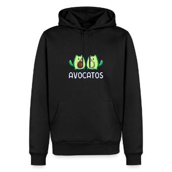 Avogato Avocado Katze Katze Vegan - Männer Premium Bio Hoodie - Schwarz - Vorne - Nico (187cm)