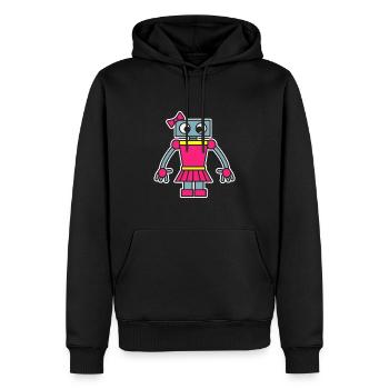 Roboter Mädchen Spaß Niedliches Kleid Girly Roboter Robotik - Männer Premium Bio Hoodie - Schwarz - Vorne - Nico (187cm)