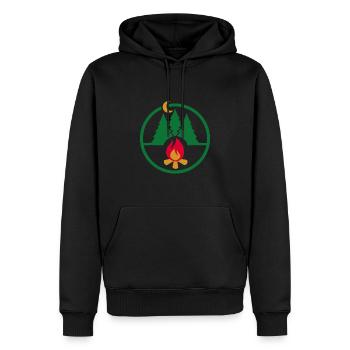 Lagerfeuer - Männer Premium Bio Hoodie - Schwarz - Vorne - Nico (187cm)