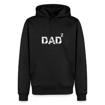 Cadeau de fête des pères des enfants papa de 2 drôles de papa - Sweat à capuche Premium bio Homme - noir - Devant - Nico (187cm)