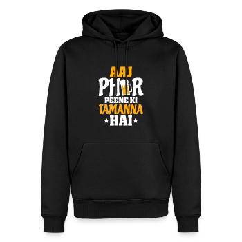 Aaj Phir Peene Ki Desi Funny Sarcastic Bollywood - Men’s Premium Organic Hoodie - black - Front - Nico (187cm)