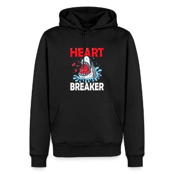 Saint-Valentin Shark Heart Breaker Drôle de garçons Enfants - Sweat à capuche Premium bio Homme - noir - Devant - Nico (187cm)