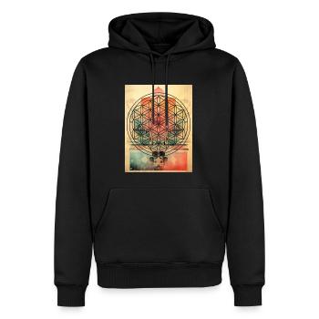 Flowers of Life Sacred Geometry Spirituality - Men’s Premium Organic Hoodie - black - Front - Nico (187cm)