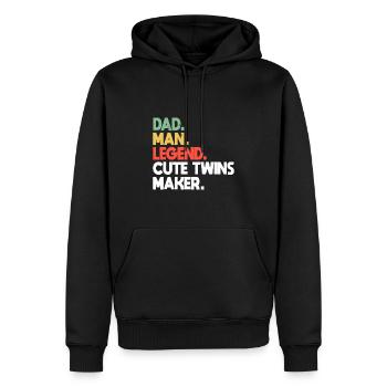 Papa de jumeaux mignons Twins Maker Papa de jumeaux 2023 - Sweat à capuche Premium bio Homme - noir - Devant - Nico (187cm)