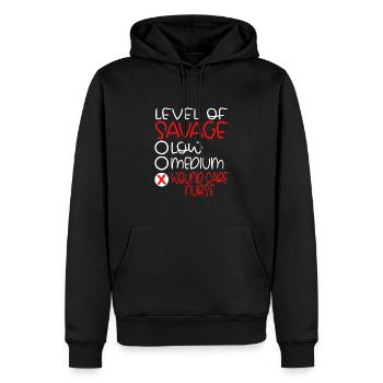 Wundpflege-Krankenschwester Lustig - Männer Premium Bio Hoodie - Schwarz - Vorne - Nico (187cm)