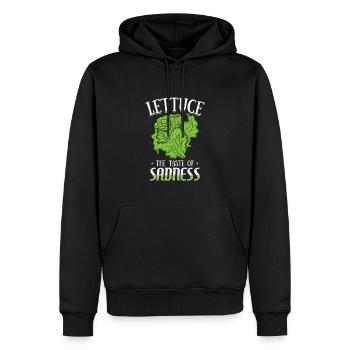 Salat Der Geschmack der Traurigkeit Lustig Vegan Grün - Männer Premium Bio Hoodie - Schwarz - Vorne - Nico (187cm)