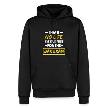 Chemise d’examen de bar Drôle de cadeaux de fin d’études de droit - Sweat à capuche Premium bio Homme - noir - Devant - Nico (187cm)