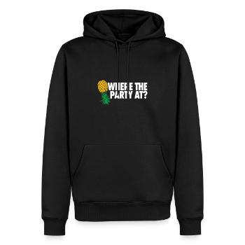 Wo die Party bei Funny Swinger - Männer Premium Bio Hoodie - Schwarz - Vorne - Nico (187cm)