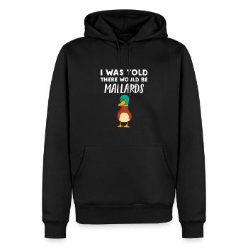 Canard colvert, on lui a dit qu’il y aurait des canards colverts - Sweat à capuche Premium bio Homme - noir - Devant - Nico (187cm)