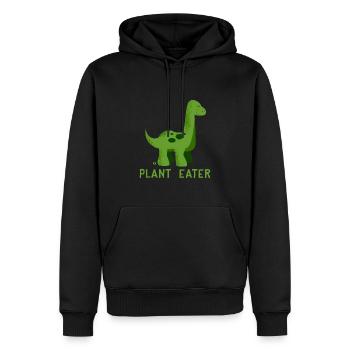 Niedlicher Dinosaurier-Pflanzenfresser - Vegetarisch Vegan - Männer Premium Bio Hoodie - Schwarz - Vorne - Nico (187cm)