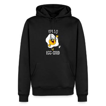 Drôle d’oeuf cadeau Enfants Hommes Femmes Cool Fried Egg Lover - Sweat à capuche Premium bio Homme - noir - Devant - Nico (187cm)