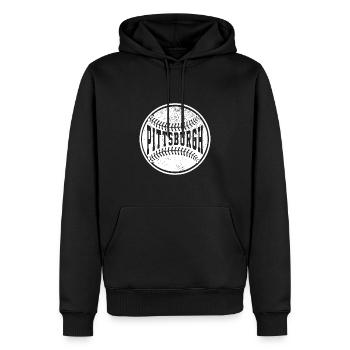 Vintage Pittsburgh Stadtbild Baseball-Liebhaber Spieler - Männer Premium Bio Hoodie - Schwarz - Vorne - Nico (187cm)