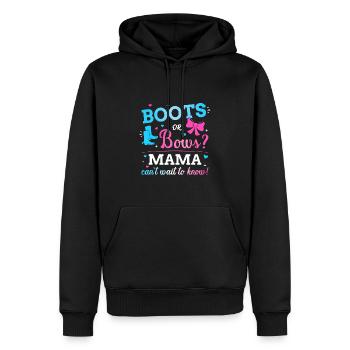Gender reveal boots or bows mama matching baby - Men’s Premium Organic Hoodie - black - Front - Nico (187cm)