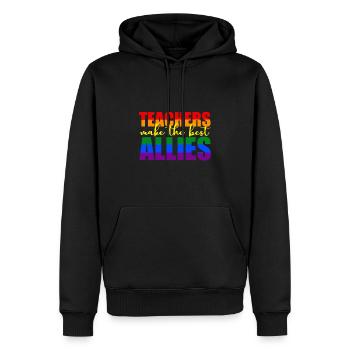 Cadeau d’allié LGBTQ, les enseignants font les meilleurs alliés - Sweat à capuche Premium bio Homme - noir - Devant - Nico (187cm)