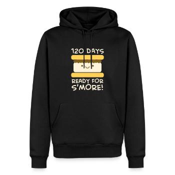 1ère année 120 jours d’école Smore - Sweat à capuche Premium bio Homme - noir - Devant - Nico (187cm)