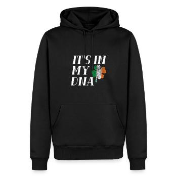 Le jour de la Saint-Patrick C’est dans mon ADN Drapeau irlandais Trèfle - Sweat à capuche Premium bio Homme - noir - Devant - Nico (187cm)