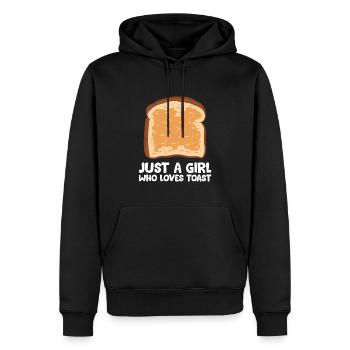 Nur ein Mädchen, das Toast liebt - Männer Premium Bio Hoodie - Schwarz - Vorne - Nico (187cm)