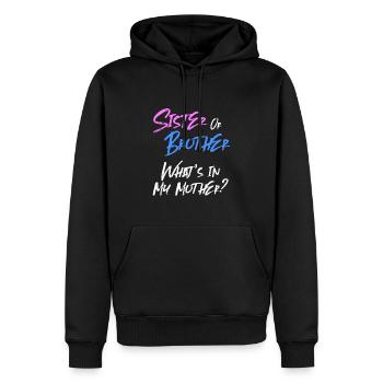 Cadeau de révélation de genre rose ou bleu - Sweat à capuche Premium bio Homme - noir - Devant - Nico (187cm)